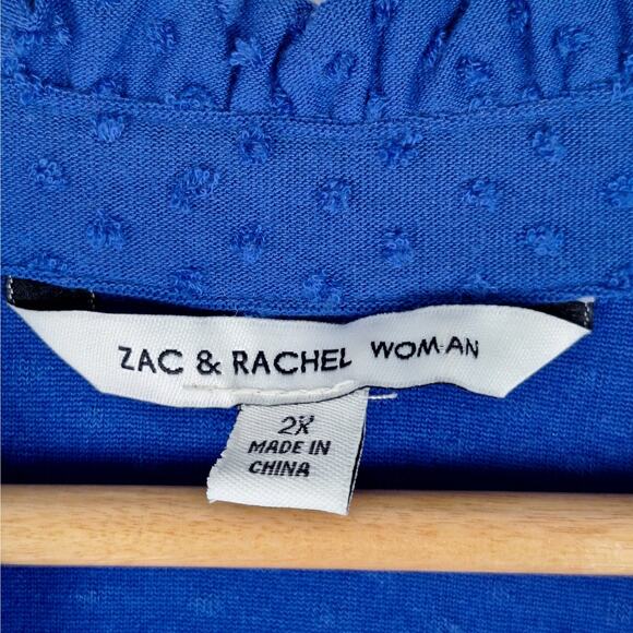 Zac & Rachel Blue Textured Blouse - Picture 2 of 7